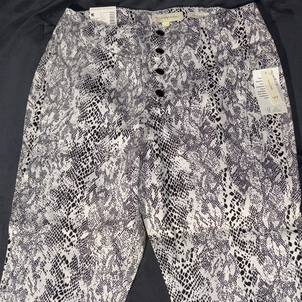 Vintage Nicki Minaj Snake Print High Waist Button Pants Certified Barbz Jr 13/14